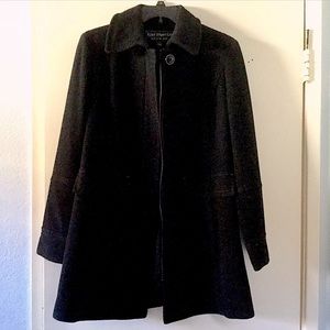 Fleet Street Black Wool Peacoat